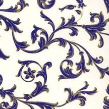 Traditional Italian Florentine Print Paper ~ Dark Blue on Off White ~ Rossi Italy
